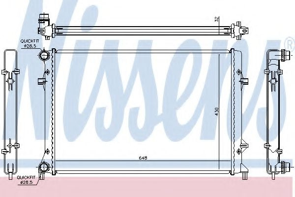 Radiator, racire motor SKODA SUPERB II Combi (3T5) (2009 - 2015) NISSENS 65307 piesa NOUA