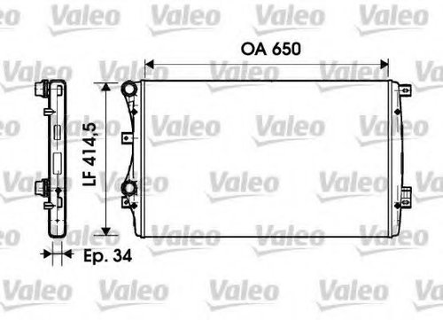 Radiator, racire motor SKODA SUPERB II Combi (3T5) (2009 - 2015) VALEO 732872 piesa NOUA