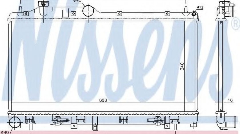 Radiator, racire motor SUBARU FORESTER (SH) (2008 - 2016) NISSENS 67725 piesa NOUA