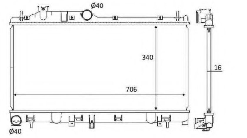 Radiator, racire motor SUBARU IMPREZA Hatchback (GR, GH, G3) (2007 - 2016) NRF 59116 piesa NOUA
