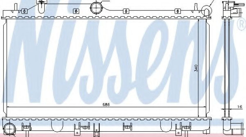 Radiator, racire motor SUBARU IMPREZA Limuzina (GR) (2007 - 2016) NISSENS 67723 piesa NOUA