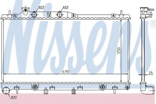 Radiator, racire motor SUBARU LEGACY IV Combi (BL, BP, B13) (2003 - 2016) NISSENS 64115 piesa NOUA