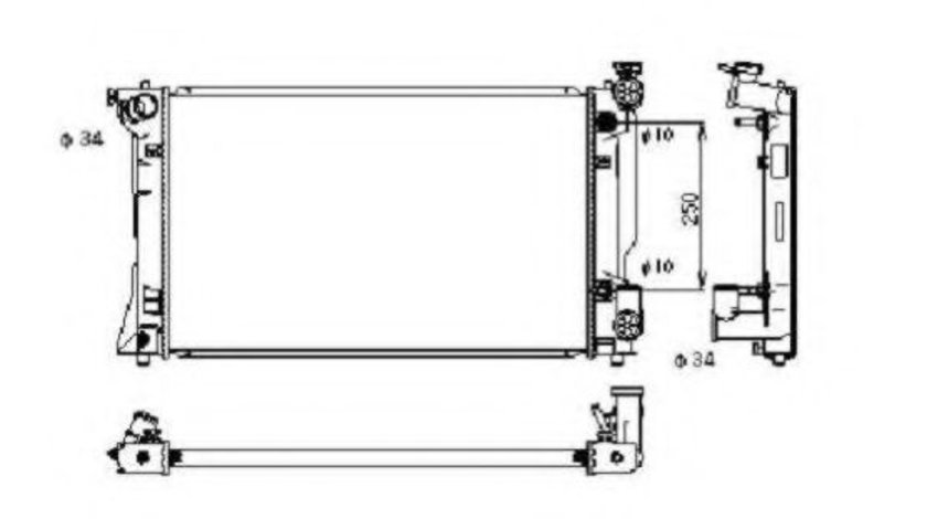 Radiator, racire motor TOYOTA AVENSIS Combi (T25) (2003 - 2008) NRF 53395 piesa NOUA