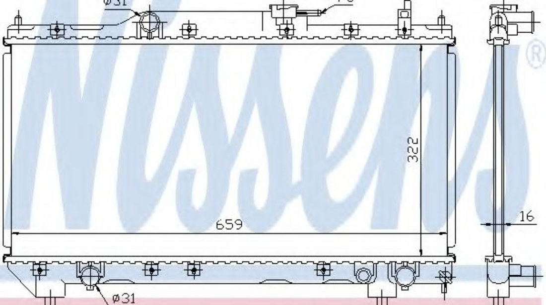 Radiator, racire motor TOYOTA AVENSIS Station Wagon (T22) (1997 - 2003) NISSENS 64781A piesa NOUA