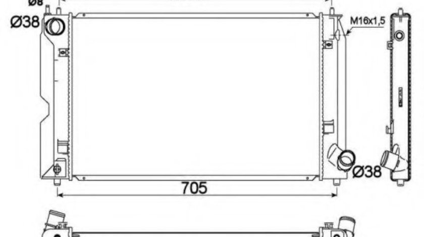 Radiator, racire motor TOYOTA AVENSIS (T25) (2003 - 2008) NRF 53421 piesa NOUA