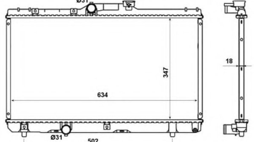 Radiator, racire motor TOYOTA COROLLA Liftback (E11) (1997 - 2002) NRF 507594 piesa NOUA