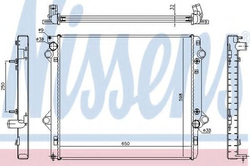 Radiator, racire motor TOYOTA LAND CRUISER (LJ12, KZJ12, TRJ12, KDJ12, GRJ12) (2002 - 2009) NISSENS ...