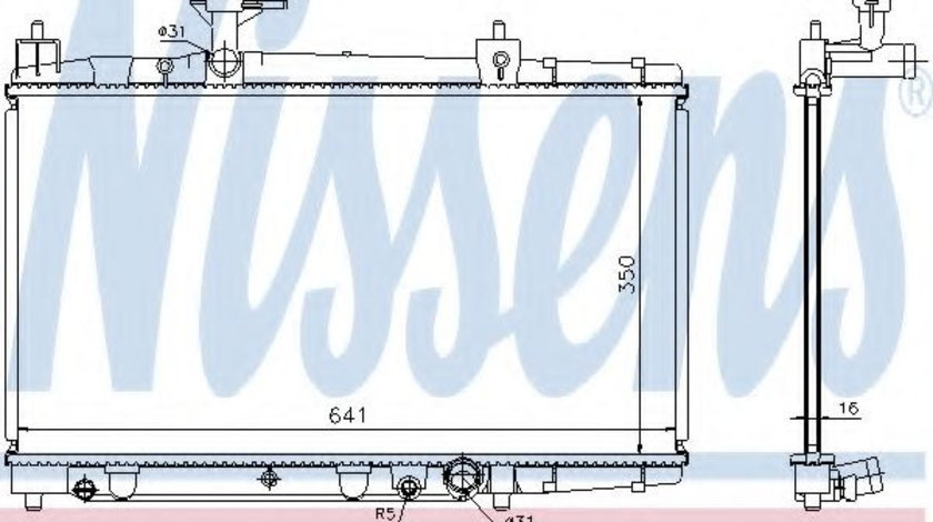 Radiator, racire motor TOYOTA YARIS (P1) (1999 - 2005) NISSENS 64645A piesa NOUA