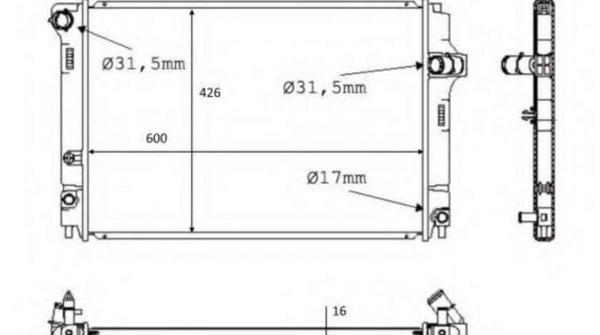 Radiator, racire motor TOYOTA YARIS (P13) (2010 - 2016) NRF 58382 piesa NOUA