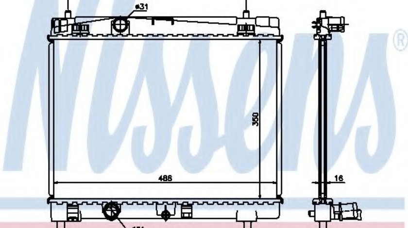 Radiator, racire motor TOYOTA YARIS (P9) (2005 - 2013) NISSENS 64671A piesa NOUA