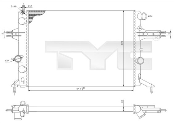 Radiator, Racire Motor Tyc General Motors 725-0021