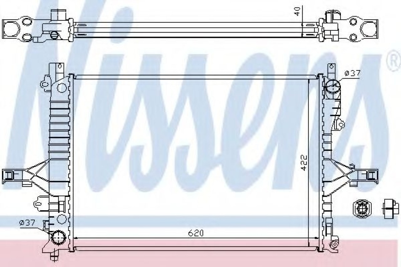 Radiator, racire motor VOLVO S60 I (2000 - 2010) NISSENS 65557A piesa NOUA