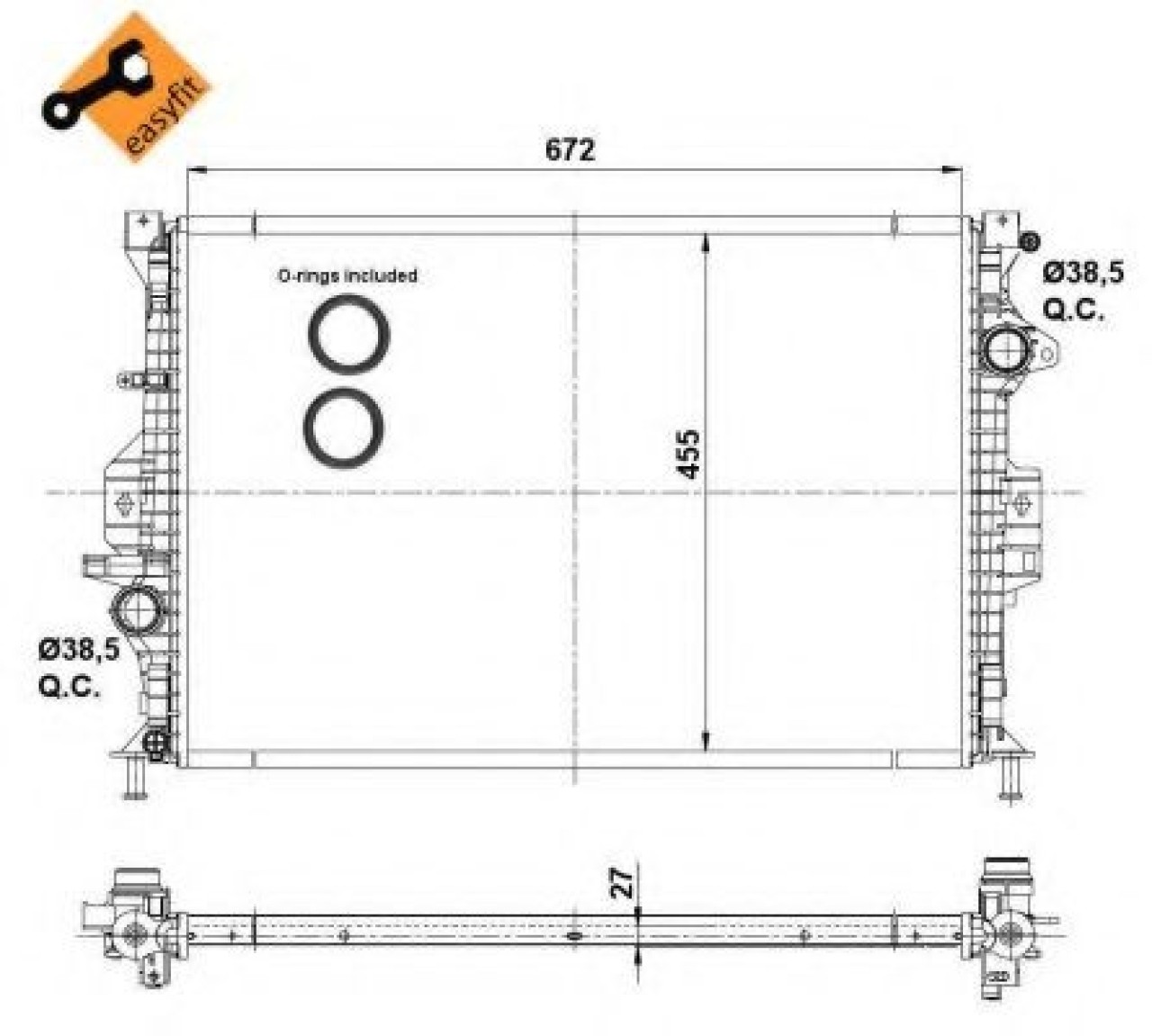 Radiator, racire motor VOLVO S60 II (2010 - 2016) NRF 53811 piesa NOUA