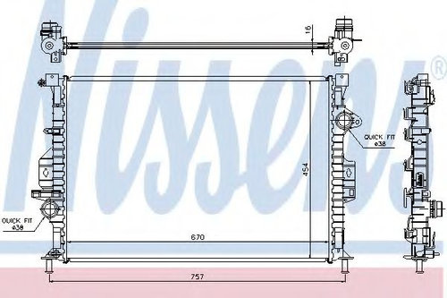 Radiator, racire motor VOLVO V60 (2010 - 2016) NISSENS 66857 piesa NOUA