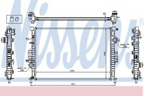 Radiator, racire motor VOLVO V60 (2010 - 2016) NISSENS 65615A piesa NOUA