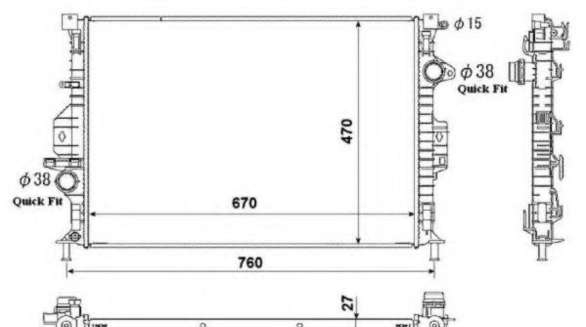 Radiator, racire motor VOLVO V60 (2010 - 2016) NRF 53812 piesa NOUA