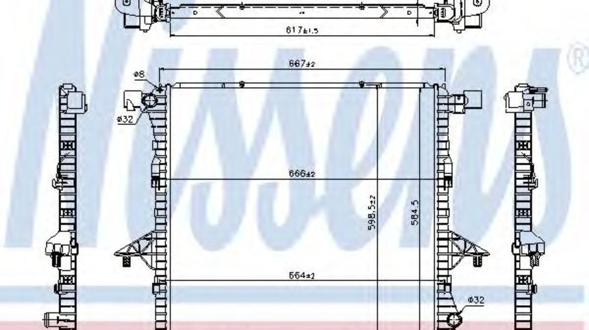 Radiator, racire motor VW AMAROK (2H, S1B) (2010 - 2016) NISSENS 65298 piesa NOUA