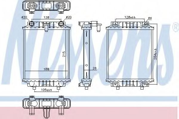 Radiator, racire motor VW BEETLE (5C1) (2011 - 2016) NISSENS 60372 piesa NOUA