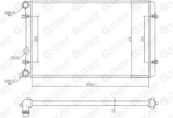 Radiator, racire motor VW BORA (1J2) (1998 - 2005) QWP WRA101 piesa NOUA