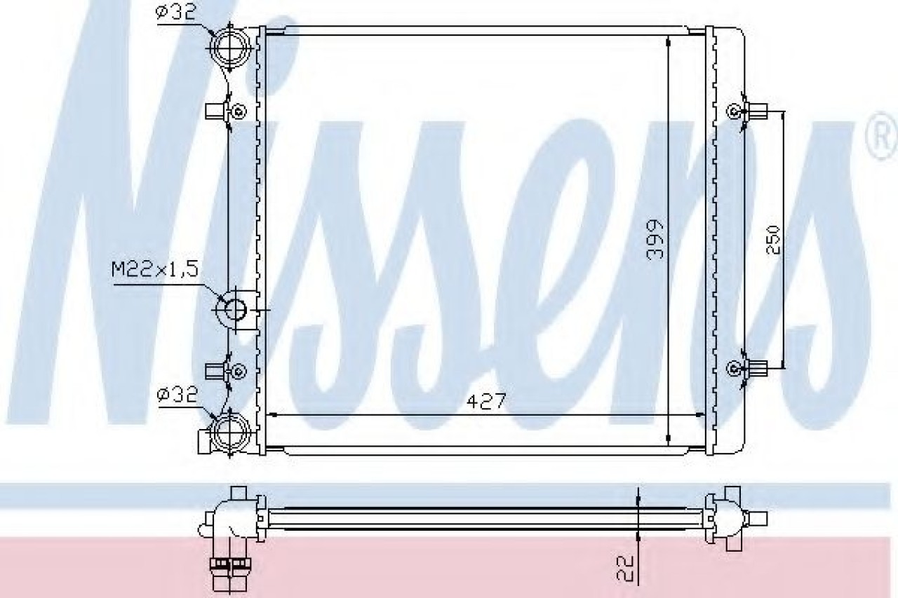 Radiator, racire motor VW BORA (1J2) (1998 - 2005) NISSENS 641011 piesa NOUA