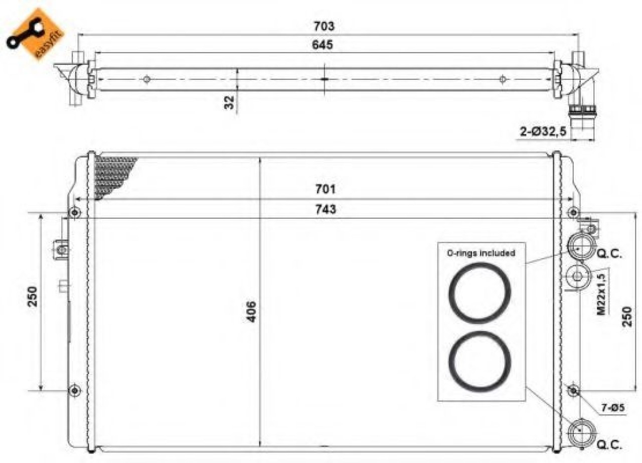 Radiator, racire motor VW BORA Combi (1J6) (1999 - 2005) NRF 58334 piesa NOUA