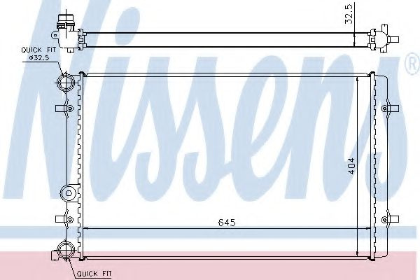 Radiator, racire motor VW BORA Combi (1J6) (1999 - 2005) NISSENS 65011 piesa NOUA