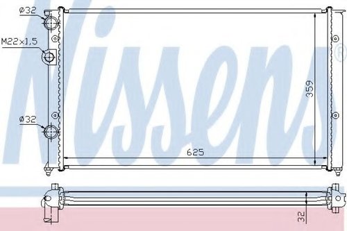 Radiator, racire motor VW CADDY II Combi (9K9B) (1995 - 2004) NISSENS 652451 piesa NOUA