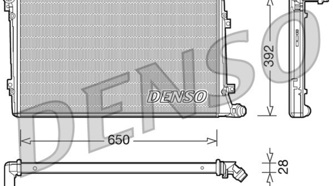 Radiator, racire motor VW CADDY III Box Body/MPV (2KA, 2KH, 2CA, 2CH) DENSO DRM32019