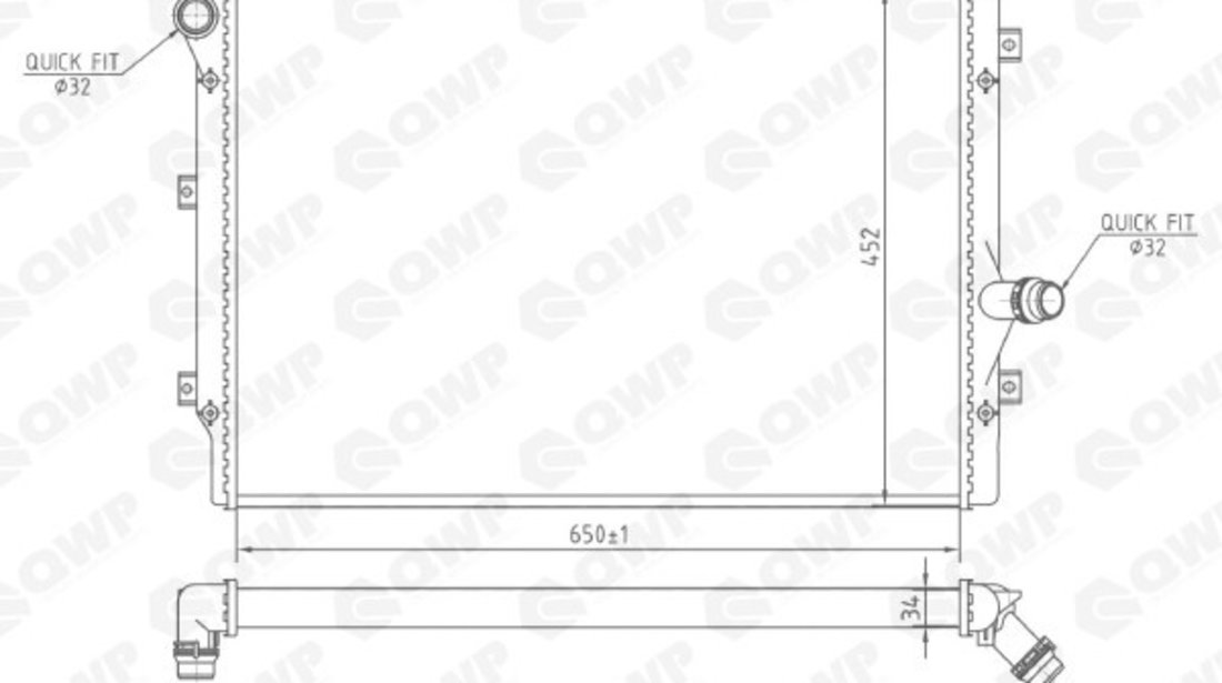 Radiator, racire motor VW CADDY III Combi (2KB, 2KJ, 2CB, 2CJ) (2004 - 2016) QWP WRA104 piesa NOUA