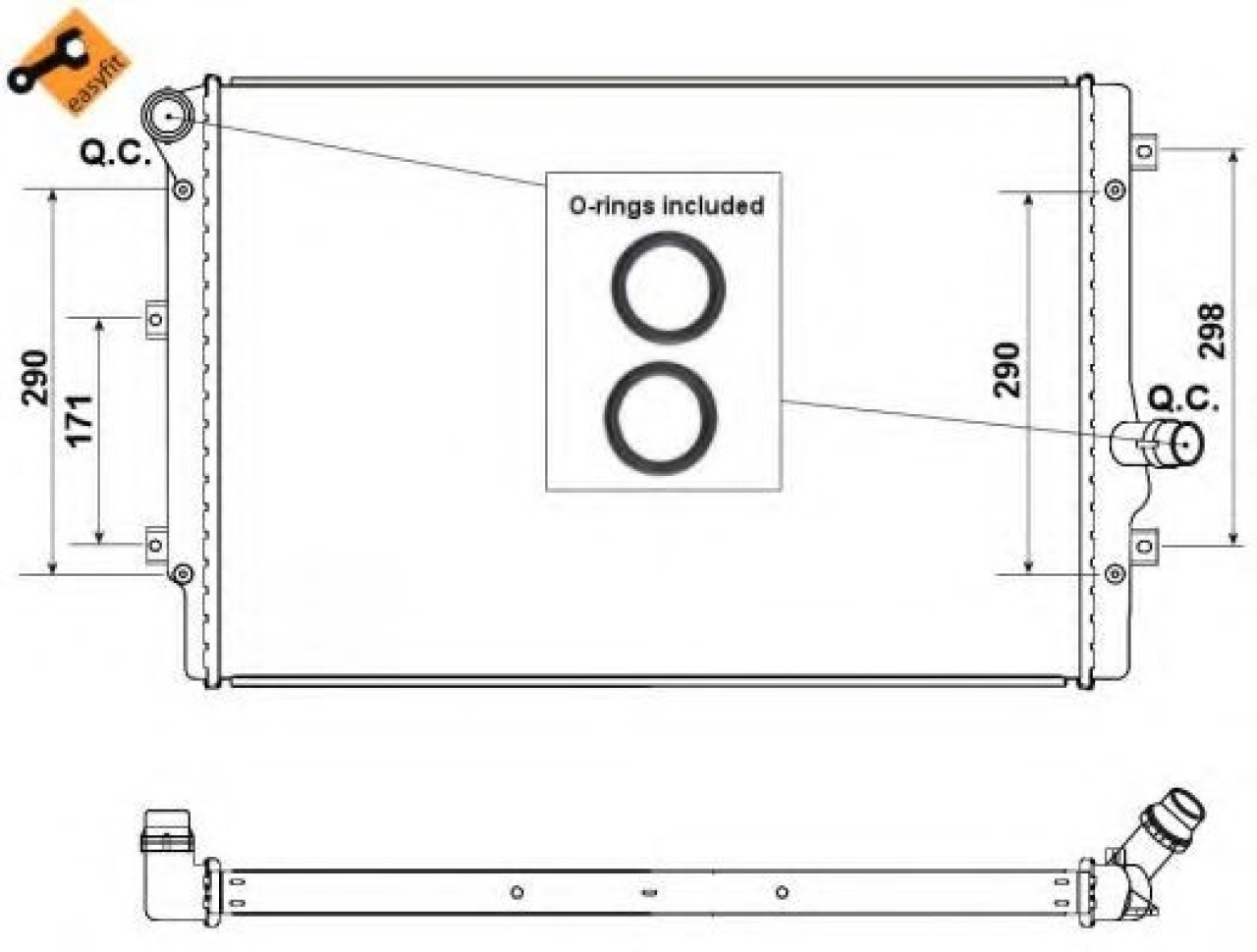 Radiator, racire motor VW CADDY IV Combi (Saab, SAJ) (2015 - 2016) NRF 53425 piesa NOUA