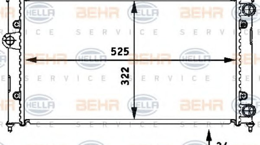 Radiator, racire motor VW GOLF IV Cabriolet (1E7) (1998 - 2002) HELLA 8MK 376 713-761 piesa NOUA