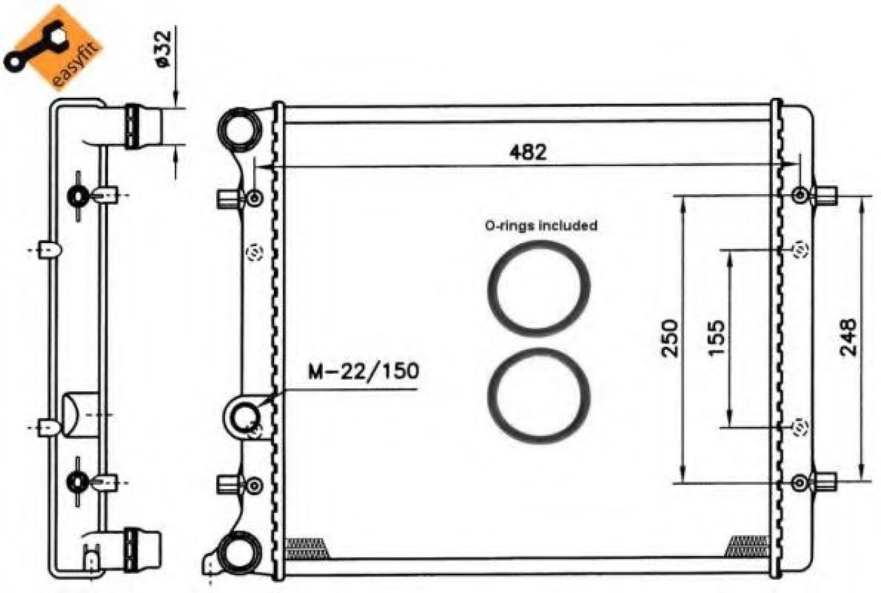 Radiator, racire motor VW GOLF IV Variant (1J5) (1999 - 2006) NRF 509530 piesa NOUA