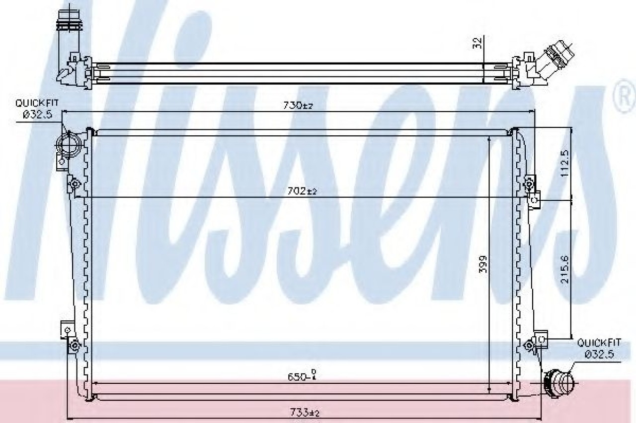 Radiator, racire motor VW GOLF V Variant (1K5) (2007 - 2009) NISSENS 65292 piesa NOUA