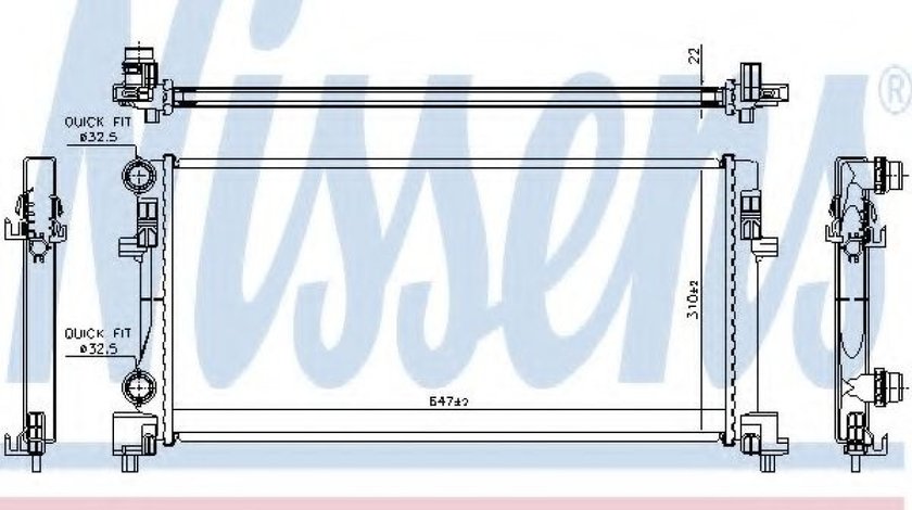 Radiator, racire motor VW GOLF VII Variant (BA5) (2013 - 2016) NISSENS 64106 piesa NOUA