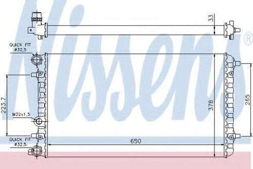 Radiator, racire motor VW NEW BEETLE Cabriolet (1Y7) (2002 - 2010) NISSENS 65228 piesa NOUA