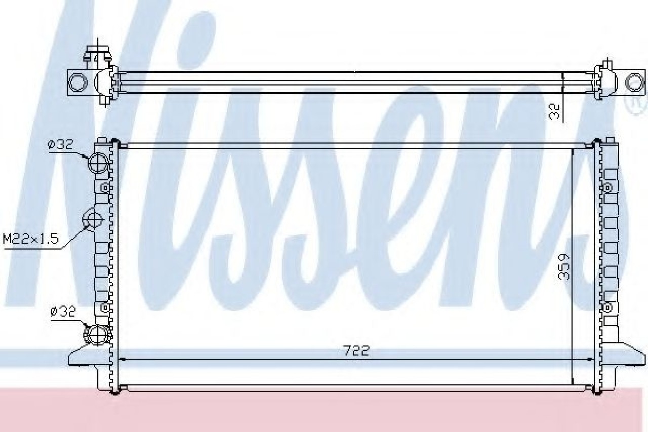 Radiator, racire motor VW PASSAT (3A2, 35I) (1988 - 1997) NISSENS 65256 piesa NOUA