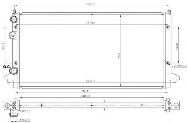 Radiator, racire motor VW PASSAT (3A2, 35I) (1988 - 1997) NRF 58950 piesa NOUA