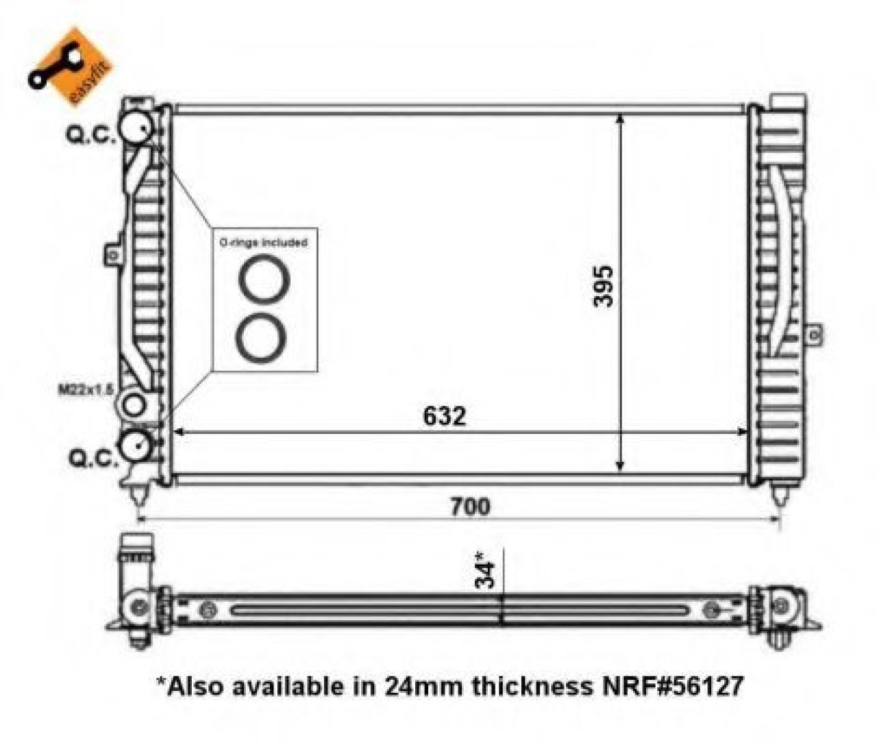Radiator, racire motor VW PASSAT (3B2) (1996 - 2001) NRF 509504 piesa NOUA
