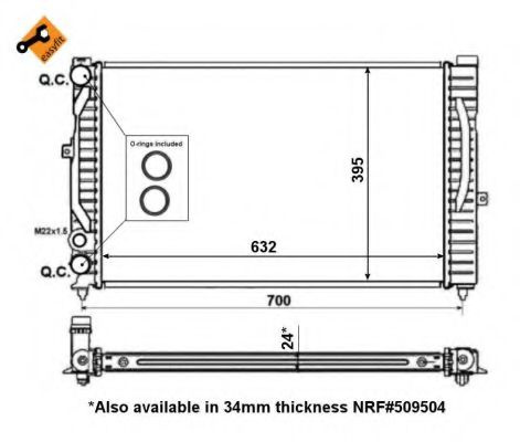 Radiator, racire motor VW PASSAT (3B2) (1996 - 2001) NRF 56127 piesa NOUA