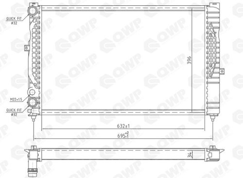 Radiator, racire motor VW PASSAT (3B2) (1996 - 2001) QWP WRA109 piesa NOUA