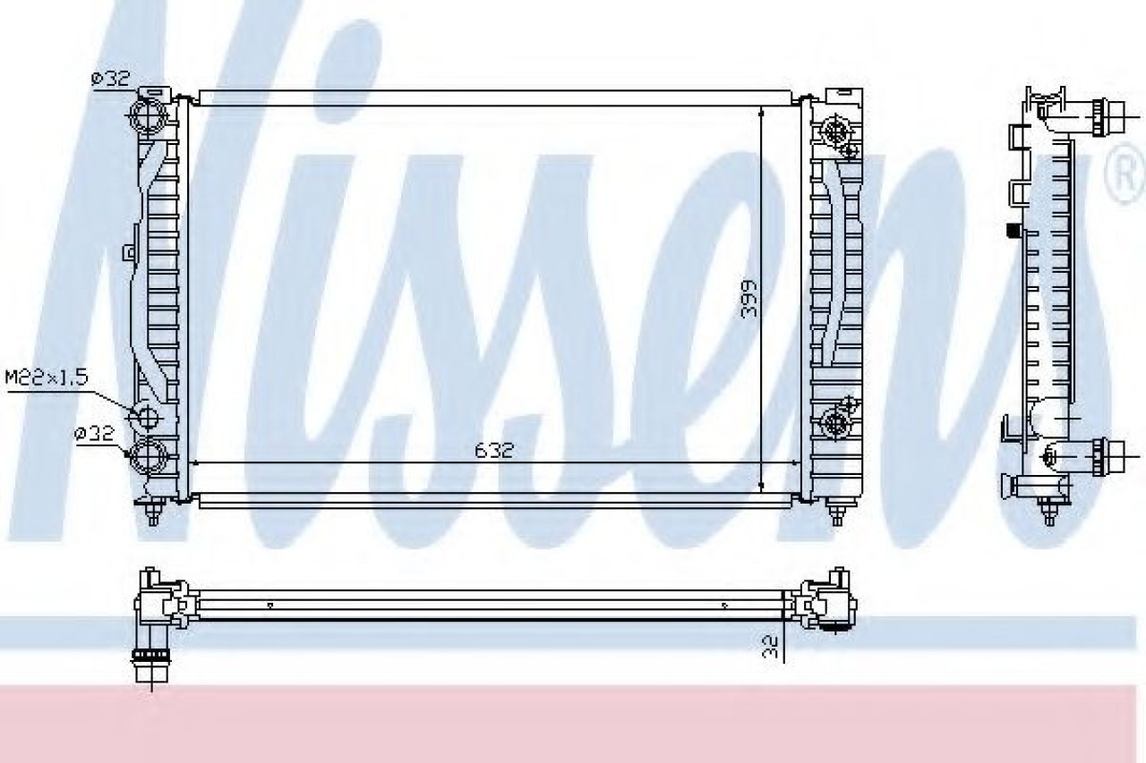 Radiator, racire motor VW PASSAT (3B2) (1996 - 2001) NISSENS 60499 piesa NOUA