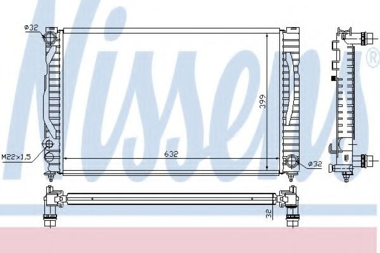 Radiator, racire motor VW PASSAT (3B3) (2000 - 2005) NISSENS 60497 piesa NOUA