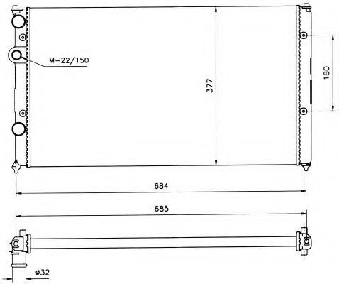 Radiator, racire motor VW POLO Variant (6KV5) (1997 - 2001) NRF 58093 piesa NOUA