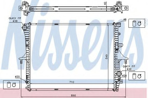 Radiator, racire motor VW TOUAREG (7LA, 7L6, 7L7) (2002 - 2010) NISSENS 65276A piesa NOUA