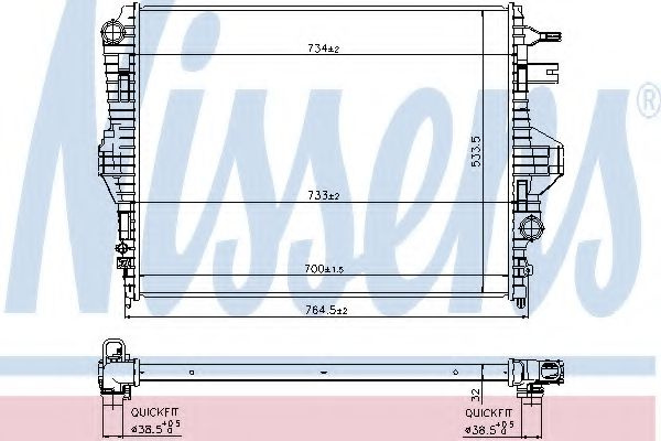 Radiator, racire motor VW TOUAREG (7P5) (2010 - 2016) NISSENS 65297 piesa NOUA