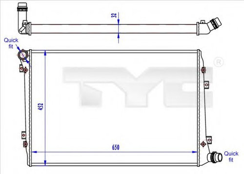 Radiator, racire motor VW TOURAN (1T1, 1T2) (2003 - 2010) TYC 737-0062-R piesa NOUA