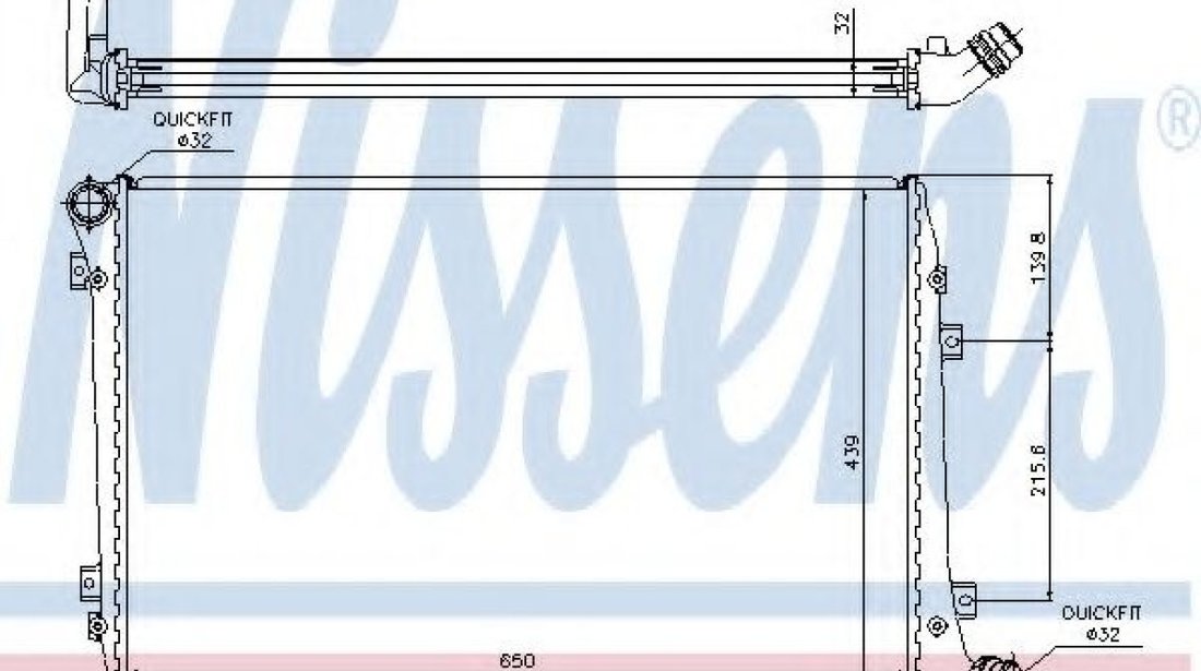 Radiator, racire motor VW TOURAN (1T1, 1T2) (2003 - 2010) NISSENS 65291A piesa NOUA