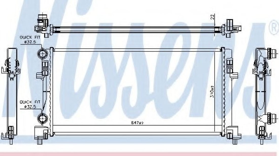 Radiator, racire motor VW TOURAN (5T1) (2015 - 2016) NISSENS 64106 piesa NOUA