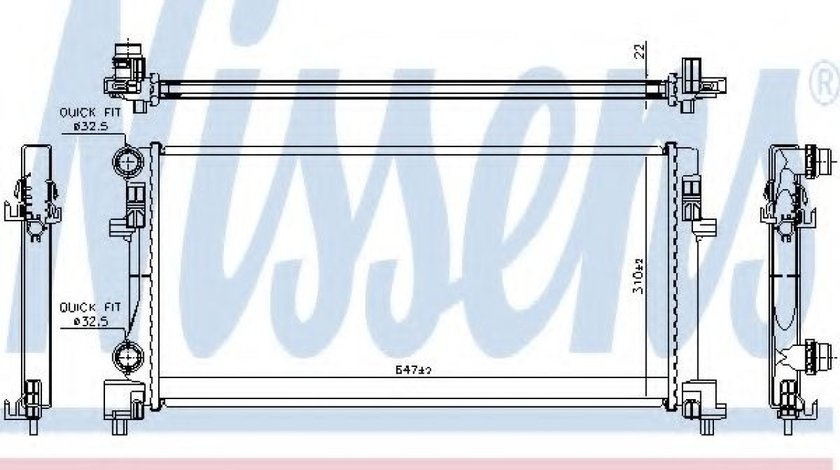 Radiator, racire motor VW TOURAN (5T1) (2015 - 2016) NISSENS 64106 piesa NOUA