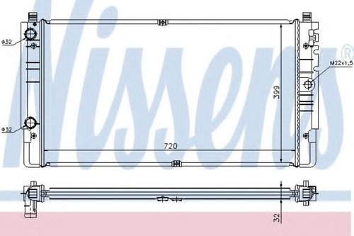 Radiator, racire motor VW TRANSPORTER IV bus (70XB, 70XC, 7DB, 7DW, 7DK) (1990 - 2003) NISSENS 65238...